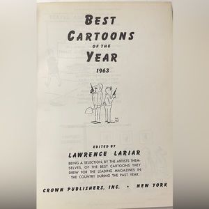 Vintage Book - Best Cartoons of The Year 1963 Edited by Lawrence Lariar